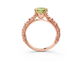 Rose gold Fancy Yellow Princess  Solitaire Floral Milgrain Engagement Ring_33