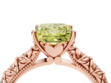 Rose gold Fancy Yellow Princess  Solitaire Floral Milgrain Engagement Ring_34