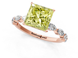 Rose gold Fancy Yellow Princess  Solitaire Marquise Side Stone Prong Setting Ring_1