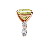 Rose gold Fancy Yellow Princess  Solitaire Marquise Side Stone Prong Setting Ring_5