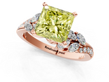 Rose gold Fancy Yellow Princess  Solitaire Marquise Twist Band with Six-Prong Setting_1