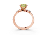 Rose gold Fancy Yellow Princess  Solitaire Marquise Twist Band with Six-Prong Setting_3