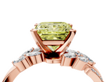 Rose gold Fancy Yellow Princess  Solitaire Marquise Twist Band with Six-Prong Setting_4