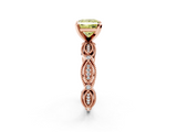 Rose gold Fancy Yellow Princess  Solitaire Milgrain Diamond Engagement Ring with Bezel and Marquise Band_2