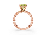 Rose gold Fancy Yellow Princess  Solitaire Milgrain Diamond Engagement Ring with Bezel and Marquise Band_3