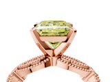Rose gold Fancy Yellow Princess  Solitaire Milgrain Diamond Engagement Ring with Bezel and Marquise Band_4