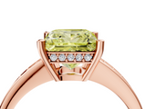 Rose gold Fancy Yellow Princess  Solitaire Pavé Band Prong Setting Ring_4