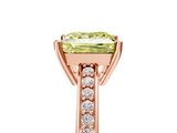 Rose gold Fancy Yellow Princess  Solitaire Pavé Band Prong Setting Ring_5