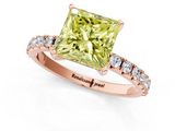 Rose gold Fancy Yellow Princess  Solitaire Pavé Band with Four-Prong Setting_1