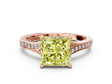 Rose gold Fancy Yellow Princess  Solitaire Pavé Band with Four-Prong Setting_18