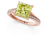 Rose gold Fancy Yellow Princess  Solitaire Pavé Band with Four-Prong Setting_19