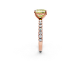 Rose gold Fancy Yellow Princess  Solitaire Pavé Band with Four-Prong Setting_2