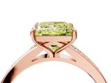 Rose gold Fancy Yellow Princess  Solitaire Pavé Band with Four-Prong Setting_22