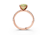 Rose gold Fancy Yellow Princess  Solitaire Pavé Band with Four-Prong Setting_3