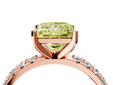 Rose gold Fancy Yellow Princess  Solitaire Pavé Band with Four-Prong Setting_4
