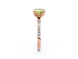 Rose gold Fancy Yellow Princess  Solitaire Pavé Diamond Engagement Ring with Four-Prong Setting_2