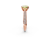 Rose gold Fancy Yellow Princess  Solitaire Pavé Diamond Engagement Ring with Four-Prong Setting_2