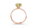 Rose gold Fancy Yellow Princess  Solitaire Pavé Diamond Engagement Ring with Four-Prong Setting_3