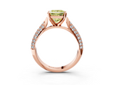 Rose gold Fancy Yellow Princess  Solitaire Pavé Diamond Engagement Ring with Four-Prong Setting_3