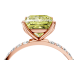 Rose gold Fancy Yellow Princess  Solitaire Pavé Diamond Engagement Ring with Four-Prong Setting_4