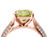 Rose gold Fancy Yellow Princess  Solitaire Pavé Diamond Engagement Ring with Four-Prong Setting_4
