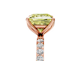 Rose gold Fancy Yellow Princess  Solitaire Pavé Diamond Engagement Ring with Four-Prong Setting_5