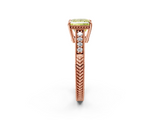 Rose gold Fancy Yellow Princess  Solitaire Pavé Diamond Milgrain Engagement Ring with Four-Prong Setting_2