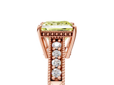 Rose gold Fancy Yellow Princess  Solitaire Pavé Diamond Milgrain Engagement Ring with Four-Prong Setting_5