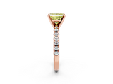 Rose gold Fancy Yellow Princess  Solitaire Pave Diamond Engagement Ring with Four-Prong Setting_2