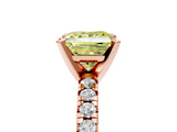 Rose gold Fancy Yellow Princess  Solitaire Pave Diamond Engagement Ring with Four-Prong Setting_5