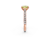 Rose gold Fancy Yellow Princess  Solitaire Pave Diamond Engagement Ring with Prong Setting_2
