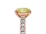Rose gold Fancy Yellow Princess  Solitaire Pave Diamond Engagement Ring with Prong Setting_5