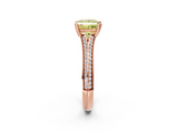 Rose gold Fancy Yellow Princess  Solitaire Pave Split Shank Engagement Ring with Six-Prong Setting_2