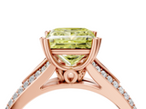 Rose gold Fancy Yellow Princess  Solitaire Pave Split Shank Engagement Ring with Six-Prong Setting_4