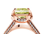 Rose gold Fancy Yellow Princess  Solitaire Pave Split Shank Ring with Four-Prong Setting_85