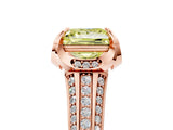 Rose gold Fancy Yellow Princess  Solitaire Pave Split Shank Ring with Four-Prong Setting_86