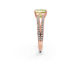 Rose gold Fancy Yellow Princess  Solitaire Split Shank Pavé Diamond Engagement Ring_2
