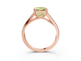 Rose gold Fancy Yellow Princess  Solitaire Split Shank Pavé Diamond Engagement Ring_3