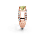 Rose gold Fancy Yellow Princess  Solitaire Split Shank Pave Diamond Ring_26