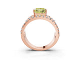Rose gold Fancy Yellow Princess  Solitaire Split Shank Pave Diamond Ring_27