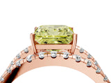 Rose gold Fancy Yellow Princess  Solitaire Split Shank Pave Diamond Ring_28