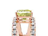 Rose gold Fancy Yellow Princess  Solitaire Split Shank Pave Diamond Ring_29