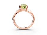 Rose gold Fancy Yellow Princess  Solitaire Tension Set Diamond Ring with Wide Band_3