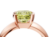 Rose gold Fancy Yellow Princess  Solitaire Tension Set Diamond Ring with Wide Band_4