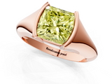 Rose gold Fancy Yellow Princess  Solitaire Tension Set Diamond Ring_1