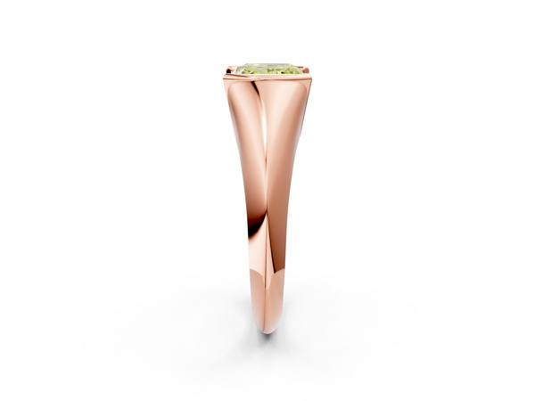 Rose Gold Princess Cut Tension Set Solitaire Engagement Ring Setting for Fancy Yellow Center