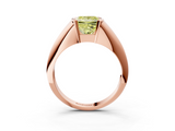 Rose gold Fancy Yellow Princess  Solitaire Tension Set Diamond Ring_3