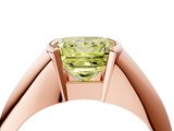 Rose gold Fancy Yellow Princess  Solitaire Tension Set Diamond Ring_4