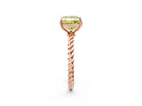 Rose gold Fancy Yellow Princess  Solitaire Twist Band Ring with Four-Prong Setting_68