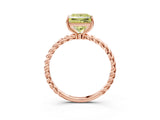 Rose gold Fancy Yellow Princess  Solitaire Twist Band Ring with Four-Prong Setting_69